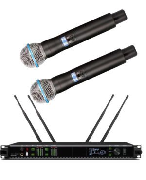 AD4D. BASE DOBLE CON DOS MICROFONOS INALAMBRICOS BETA 58